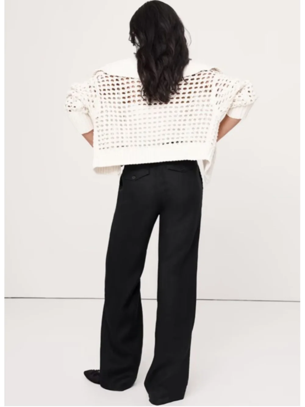 Banana Republic Everyday Wide Leg 100% Linen Pants Black XL NWT $140